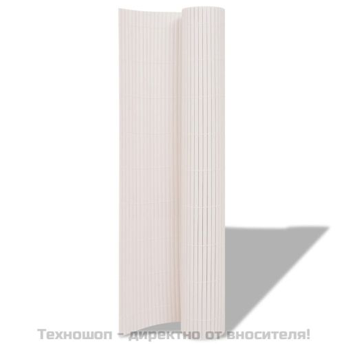 Двустранна градинска ограда, 90x500 см, бяла