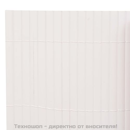 Двустранна градинска ограда, 90x500 см, бяла
