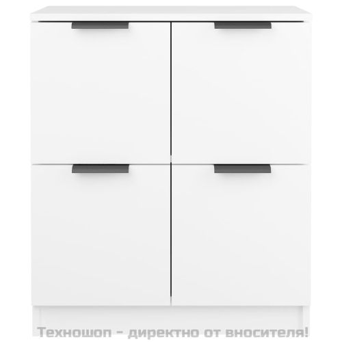 Сайдборд, бял, 60x30x70 см, инженерно дърво