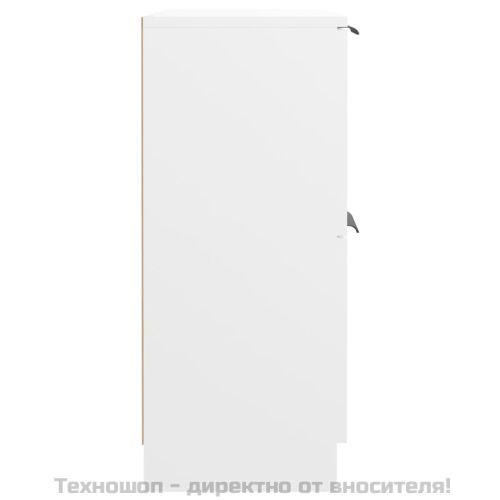 Сайдборд, бял, 60x30x70 см, инженерно дърво