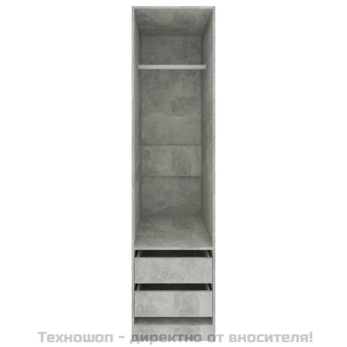 Гардероб с чекмеджета бетонно сив 50x50x200 см инженерно дърво