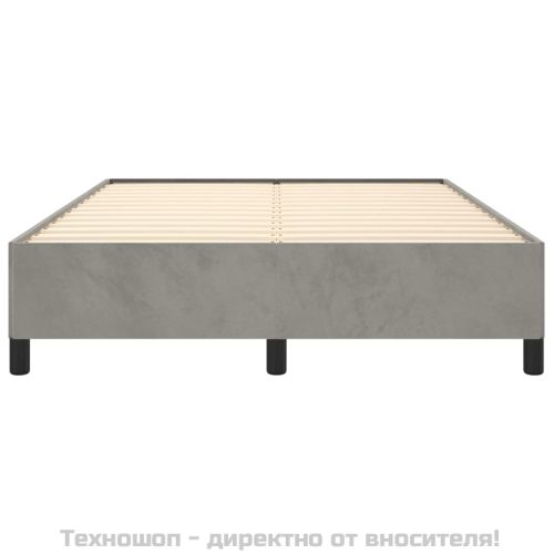 Рамка за легло без матрак, светлосива, 140x200 см, кадифе