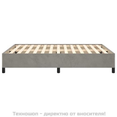 Рамка за легло без матрак, светлосива, 140x200 см, кадифе