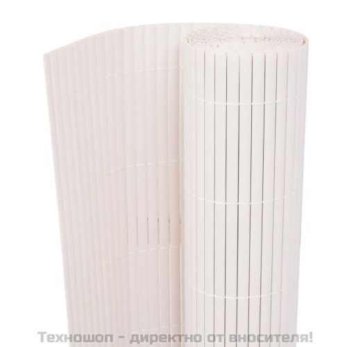 Двустранна градинска ограда, 90x300 см, бяла