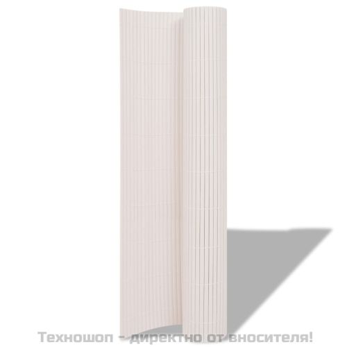 Двустранна градинска ограда, 90x300 см, бяла