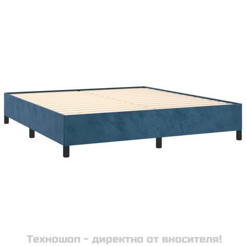 Рамка за легло без матрак, тъмносиня, 160x200 см, кадифе