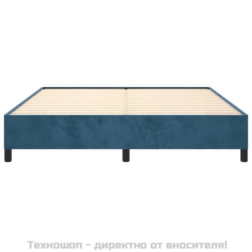 Рамка за легло без матрак, тъмносиня, 160x200 см, кадифе