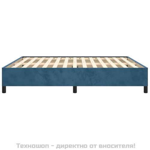 Рамка за легло без матрак, тъмносиня, 160x200 см, кадифе