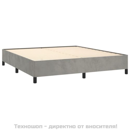 Рамка за легло без матрак, светлосива, 160x200 см, кадифе