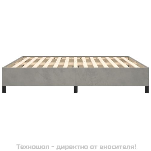 Рамка за легло без матрак, светлосива, 160x200 см, кадифе