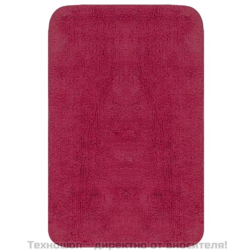 Комплект постелки за баня, 3 бр, текстил, фуксия
