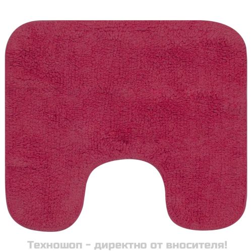 Комплект постелки за баня, 3 бр, текстил, фуксия