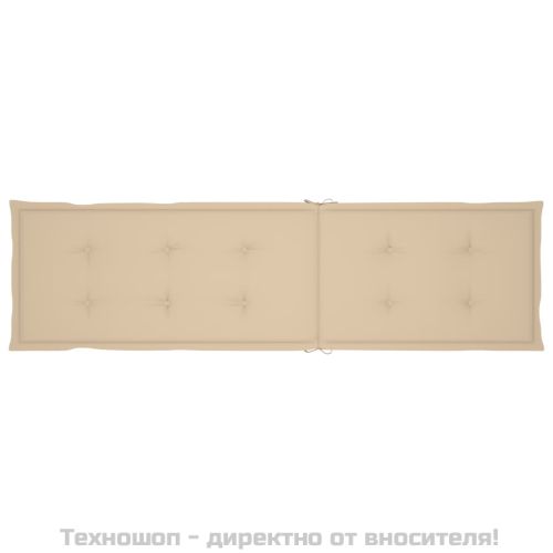 Градински шезлонг, подложка за крака, възглавница, акация масив