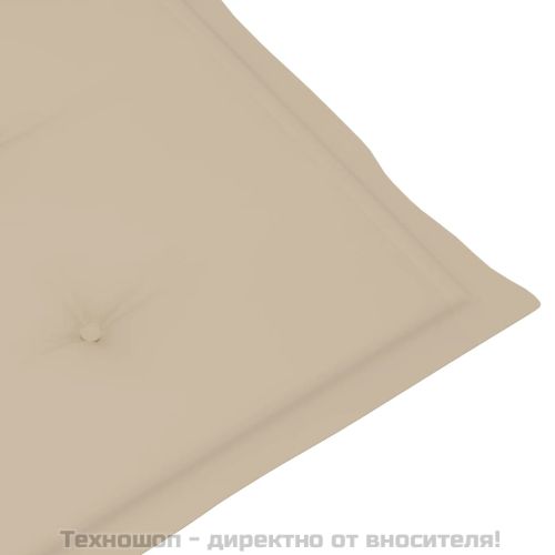 Градински шезлонг, подложка за крака, възглавница, акация масив