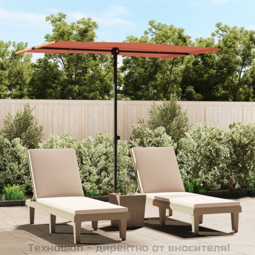 Градински чадър с алуминиев прът, 2x1,5 м, теракота