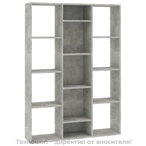 Разделител за стая, бетонно сив, 100x24x140 см, инженерно дърво