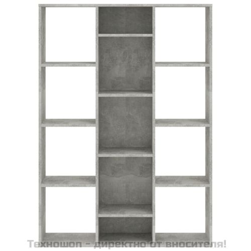 Разделител за стая, бетонно сив, 100x24x140 см, инженерно дърво