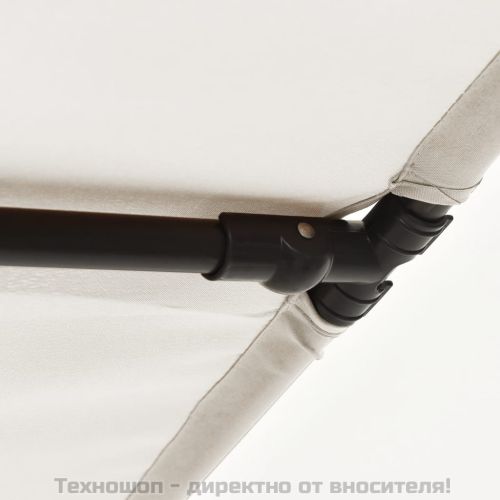 Градински чадър с алуминиев прът, 180x110 см, пясъчнобял