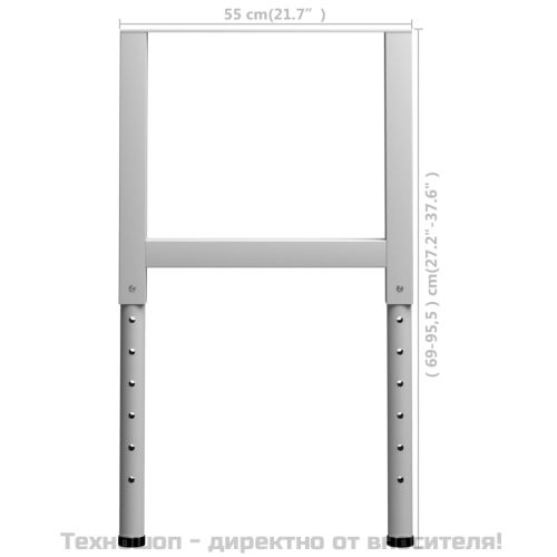 Подвижни рамки за работна маса метал 2 бр 55x(69-95,5) см сиви
