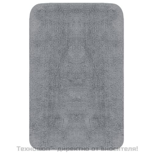 Комплект постелки за баня, 3 бр, текстил, сиви