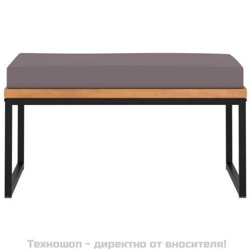 Табуретка с възглавница, 66x66x36 см, акация масив, тъмносиво