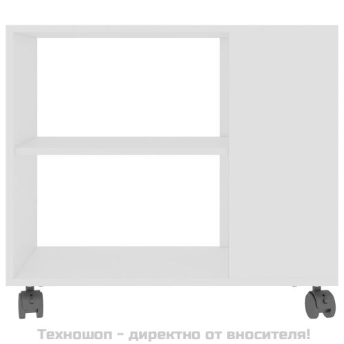 Странична маса, бяла, 70x35x55 см, инженерна дървесина