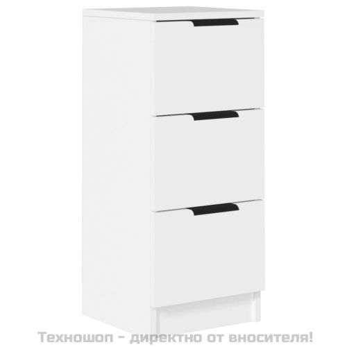 Сайдборд, бял, 30x30x70 см, инженерно дърво