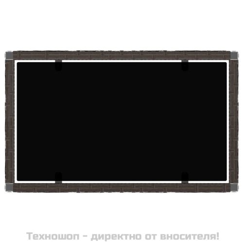 Градински комплект с възглавници, 4 части, кафяв, полиратан