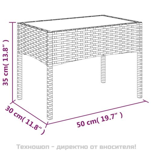 Градински комплект с възглавници, 4 части, кафяв, полиратан