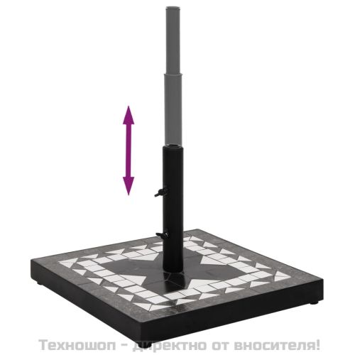 Основа за чадър, черно и бяло, квадратна, 12 кг