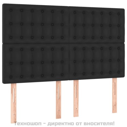 Рамка за легло с табла, черна, 140x200 см, изкуствена кожа