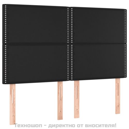 Рамка за легло с табла, черна, 140x190 см изкуствена кожа