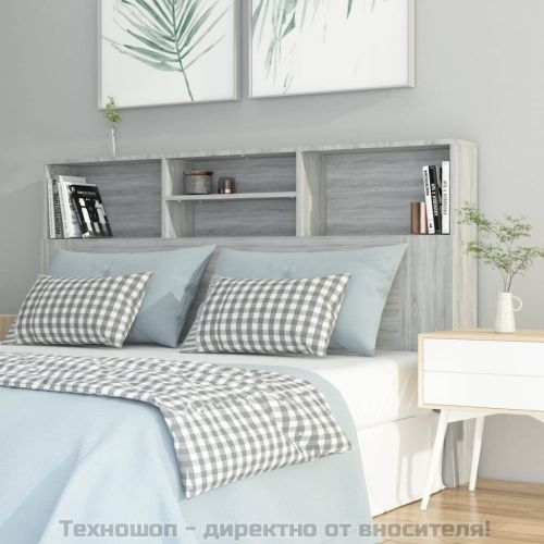 Табла за легло тип шкаф, сив сонома, 160x19x103,5 см