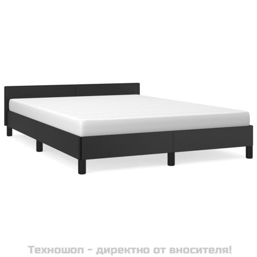 Рамка за легло с табла без матрак, черна, 140x200 см