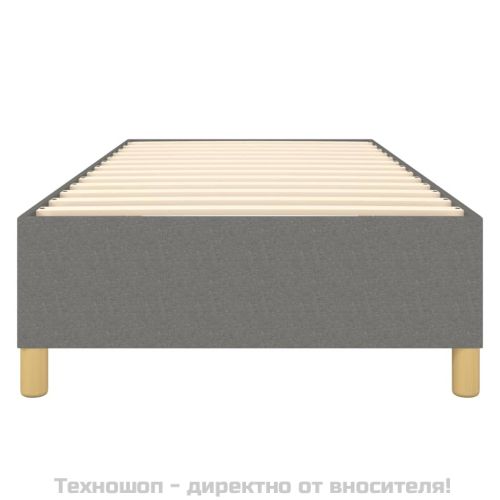 Рамка за легло с пружини, тъмносива, 90x190 см, плат