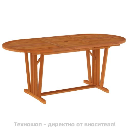Градински трапезен комплект, 7 части, евкалиптово дърво масив