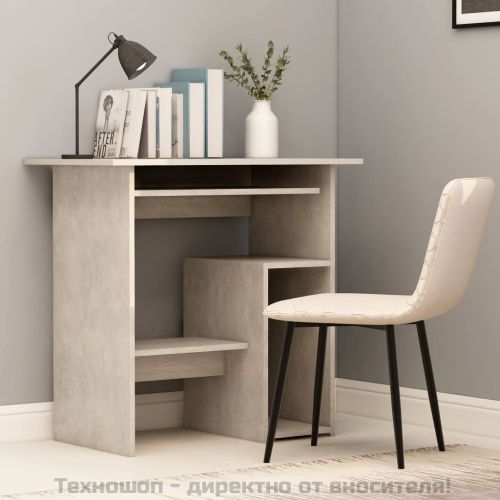 Бюро, бетонно сиво, 80x45x74 см, инженерно дърво