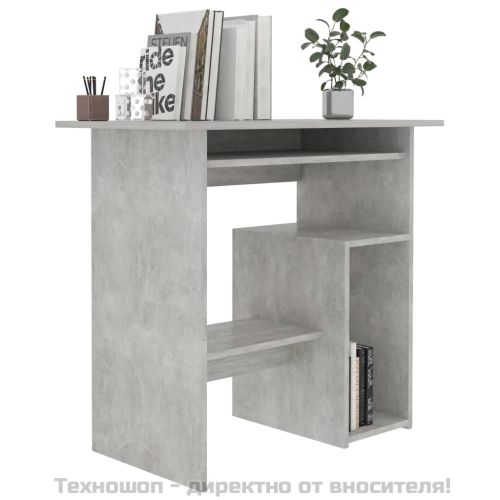 Бюро, бетонно сиво, 80x45x74 см, инженерно дърво