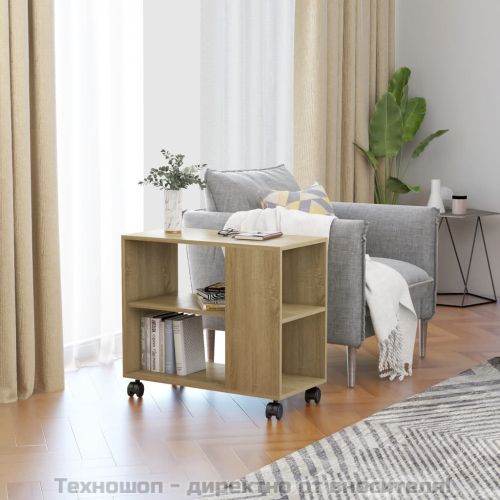 Странична маса, сонома дъб, 70x35x55 см, инженерна дървесина