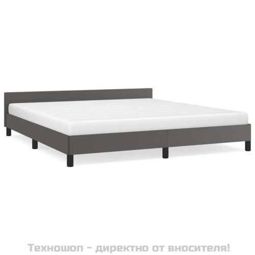 Рамка за легло с табла без матрак, сива, 180x200 см