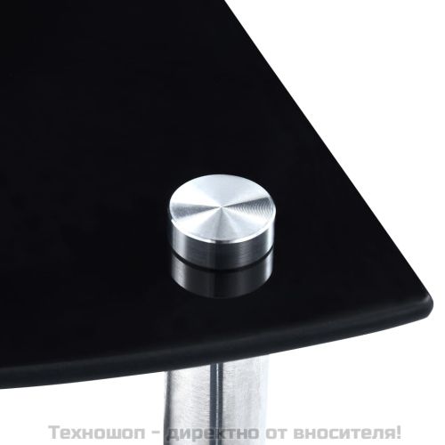 Етажерка с 4 рафта, черна, 30x30x100 см, закалено стъкло