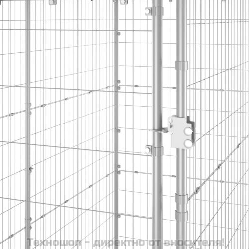 Външна клетка за кучета с покрив, стомана, 110x220x180 см