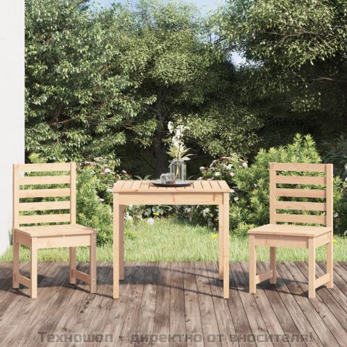 Градински бистро комплект от 3 части, бор масив