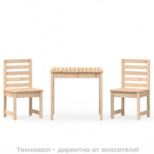 Градински бистро комплект от 3 части, бор масив