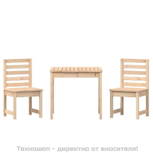 Градински бистро комплект от 3 части, бор масив