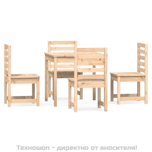 Градински трапезен комплект от 5 части, масивен бор