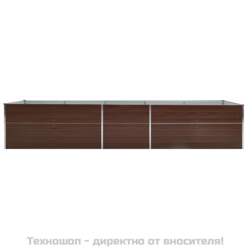 Градинска висока леха поцинкована стомана 400x80x77 см кафява