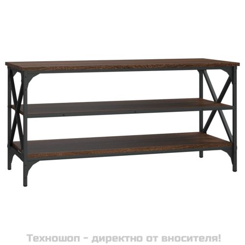 ТВ шкаф, кафяв дъб, 100x40x50 см, инженерно дърво