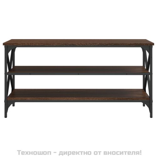 ТВ шкаф, кафяв дъб, 100x40x50 см, инженерно дърво