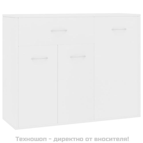 Бюфет, бял, 88x30x70 см, инженерно дърво